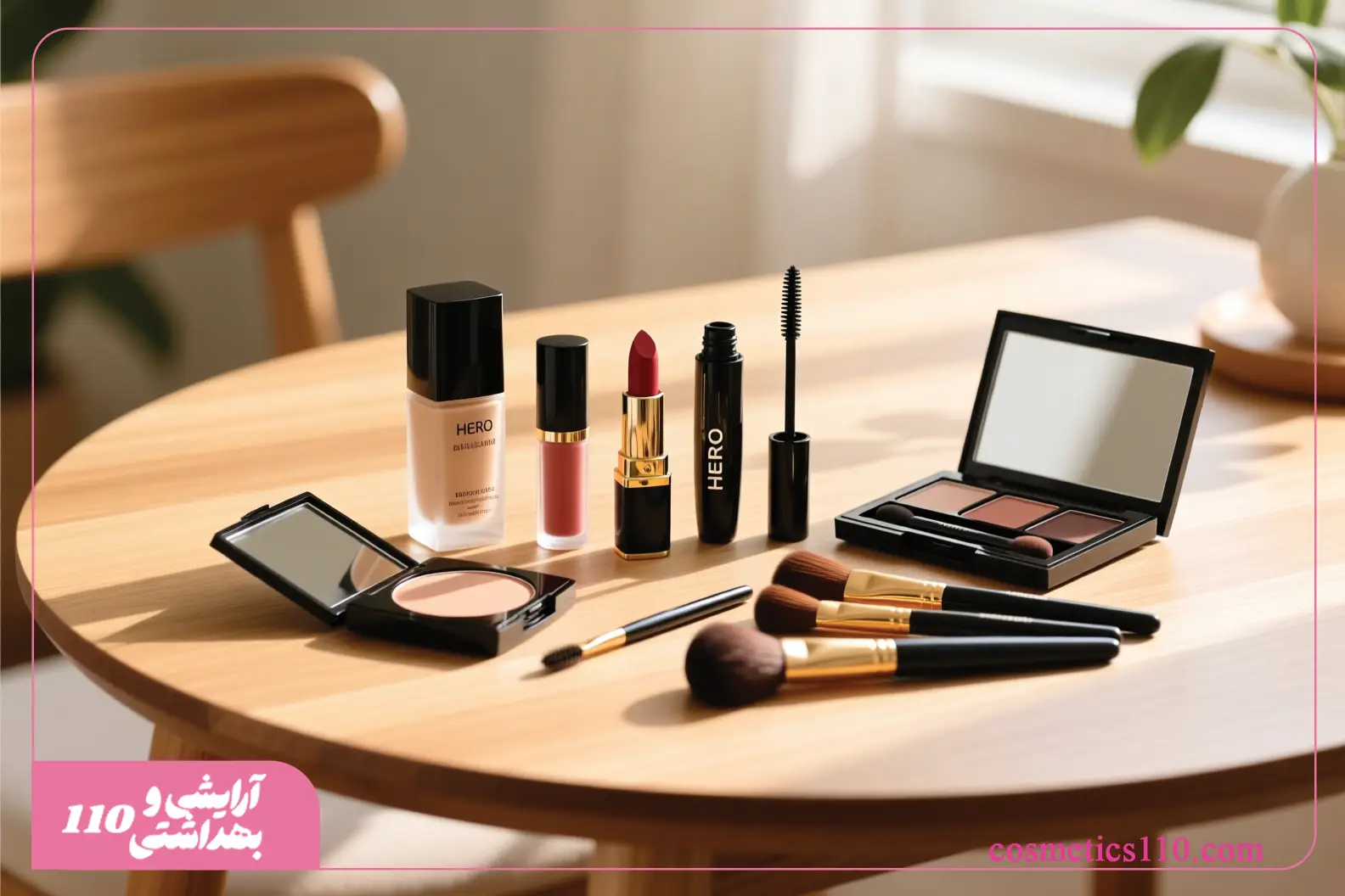 خرید لوازم آرایشی اصل شامل کرم پودر، رژ لب، ریمل و براش‌های آرایشی