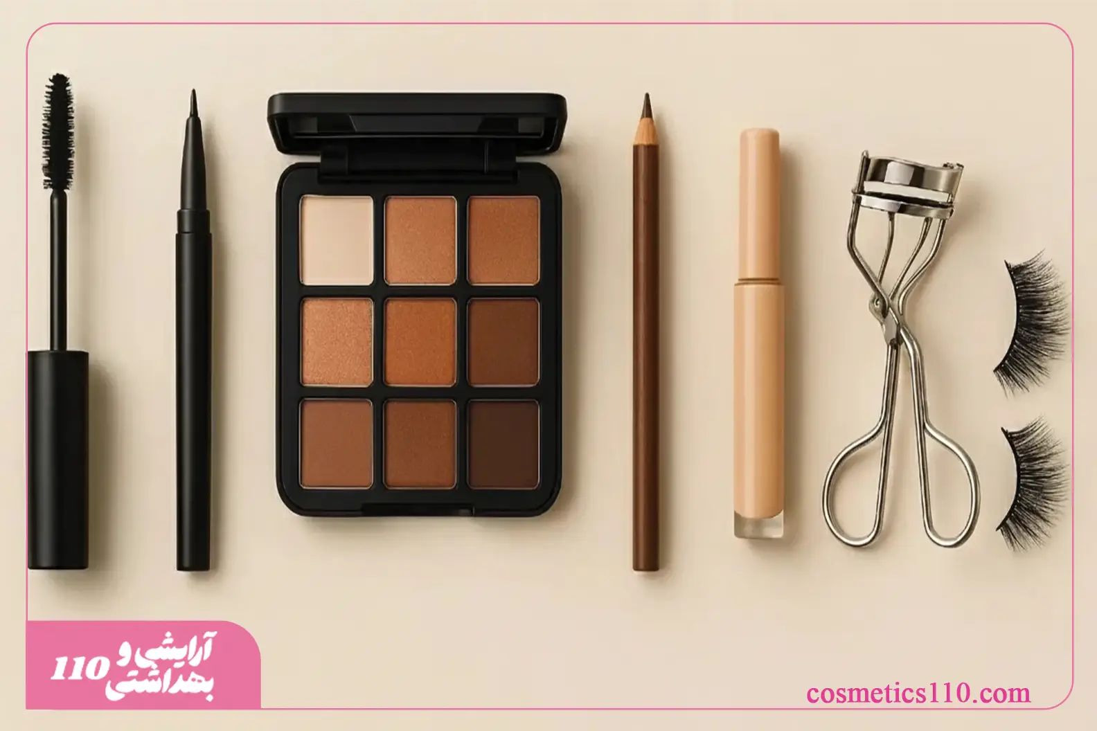 تصویر آموزشی انواع لوازم آرایش چشم و کاربرد هر ابزار