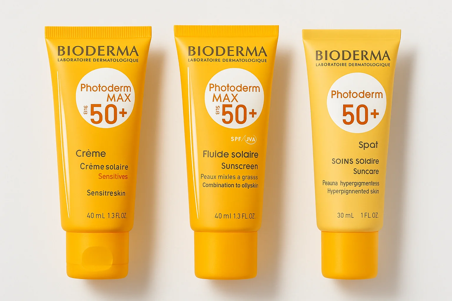 «سه مدل برتر ضدآفتاب بایودرما Photoderm SPF 50+ شامل کرم، فلوئید و اسپات؛ مناسب انواع پوست و محافظت کامل در برابر UVA و UVB»
